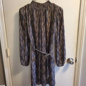 Ann Taylor Printed Tie-Waist Shift Dress